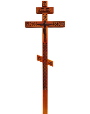Крест на могилу сосновый «Резной № 3»