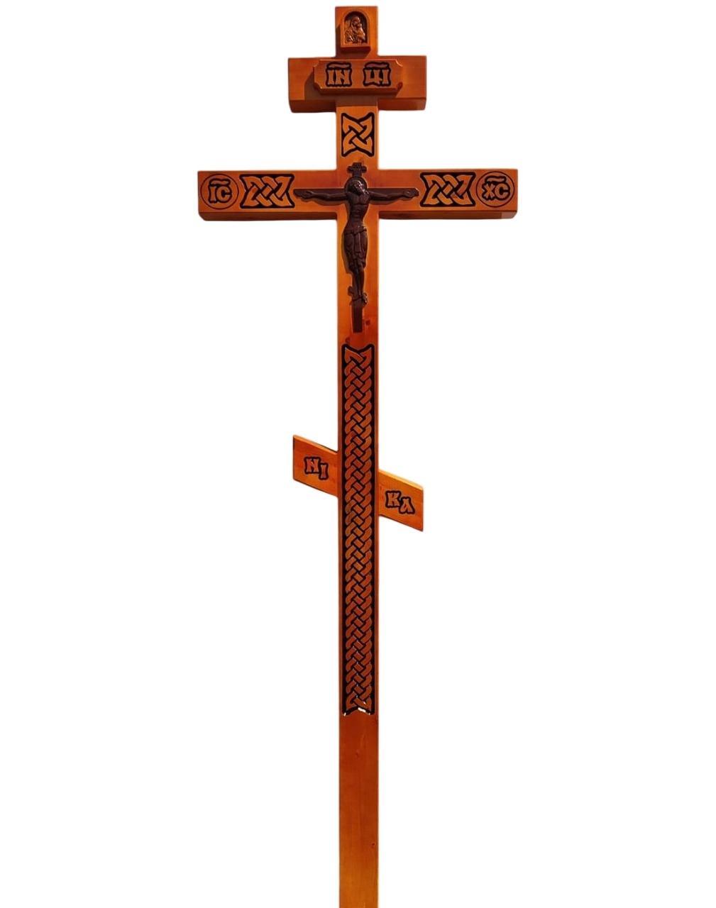 Крест на могилу сосновый «Резной № 3»