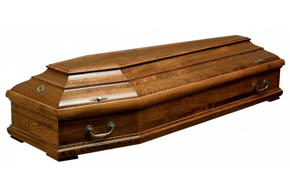 Гроб дубовый «Ромео» 6 гранный матовый
