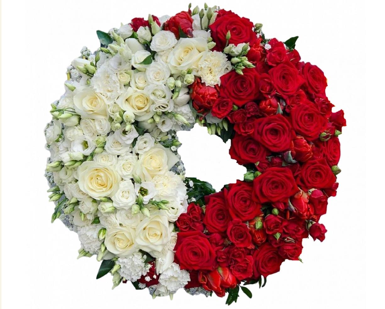 Композиция из живых цветов «ЕвроКолесо» 60 см