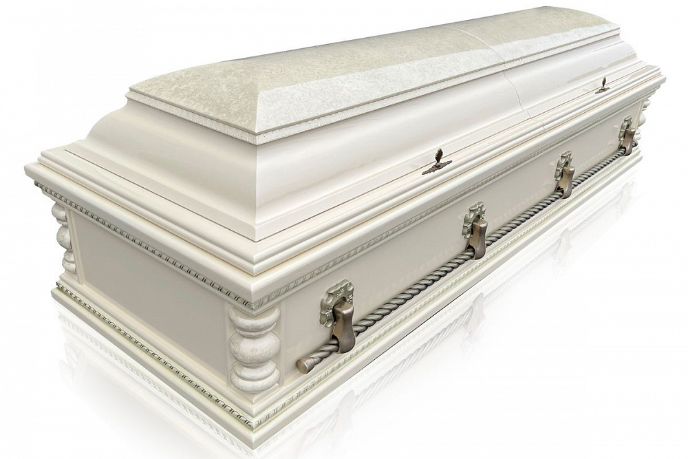 Гроб двухкрышечный «Вегас» Слоновая кость