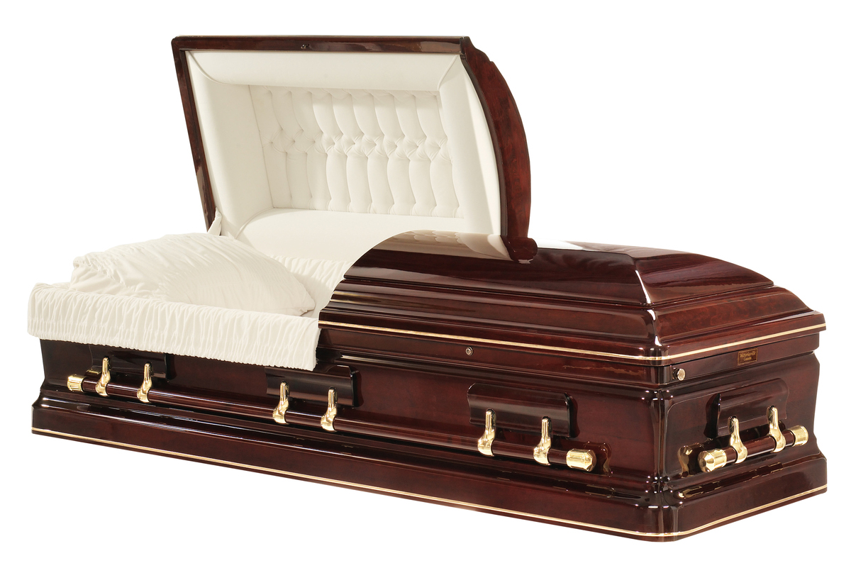 Гроб Элитный «Канадский Бордо» двухкрышечный
