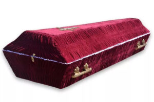 Гроб обитый тканью «Чехол» бархат