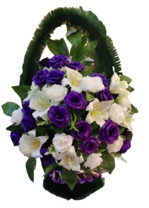 Корзина «Ладья» большая элит фиолетово-белая