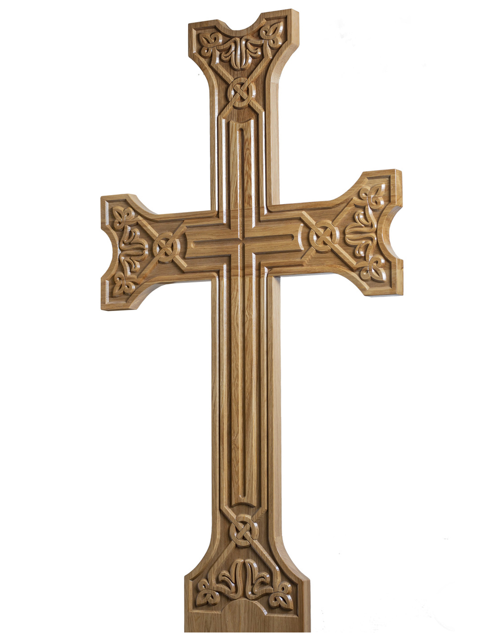 Крест на могилу дубовый «Хачкар»