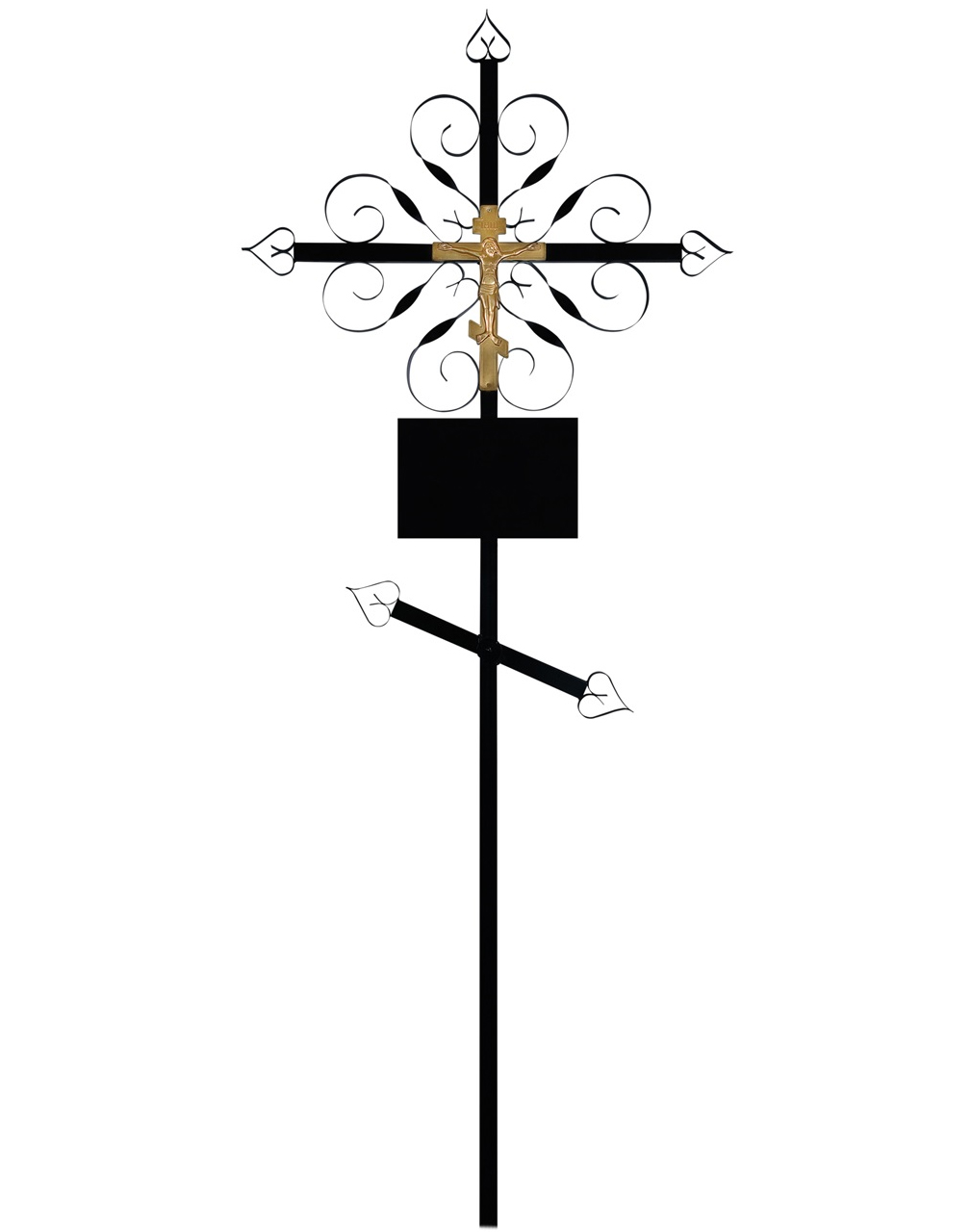 Крест на могилу металлический «Завиток»