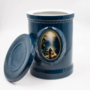 Урна для праха фарфор «Камея» синяя