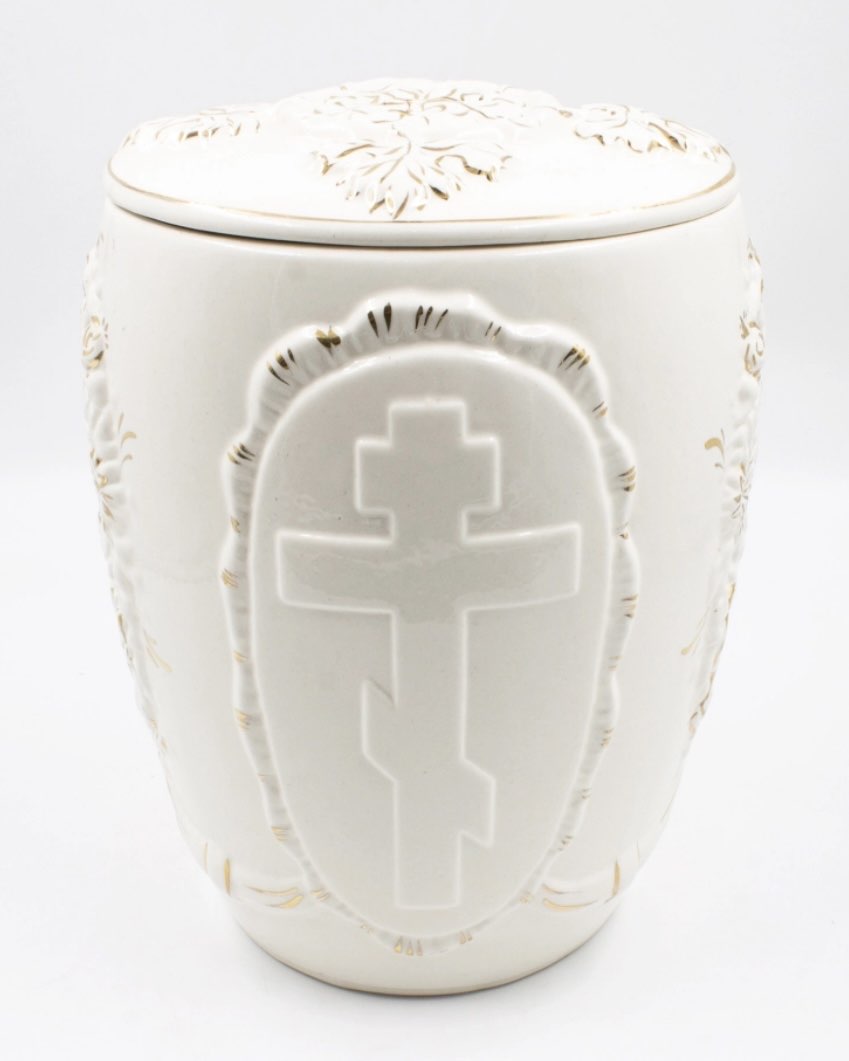 Урна для праха «Лоза» белая