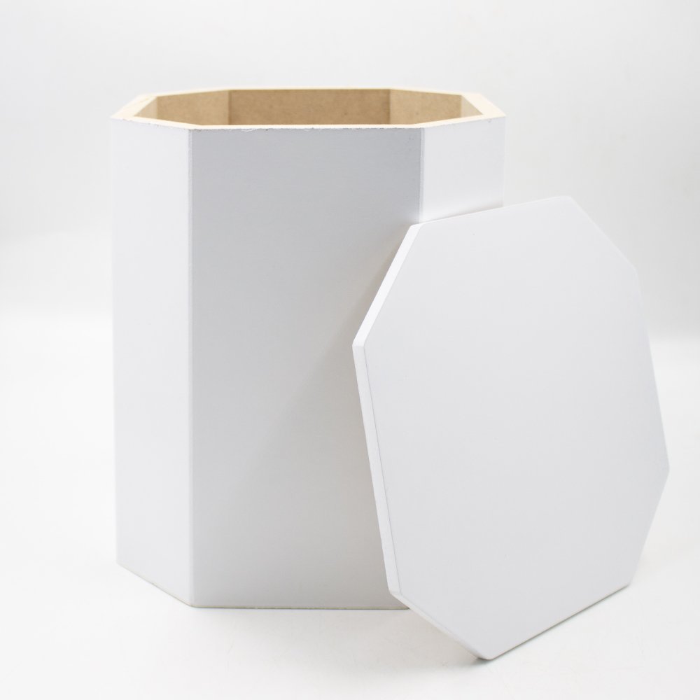 Урна для праха МДФ восьмигранная «Социальная» белая