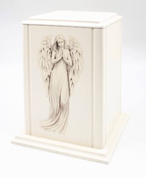 Урна для праха «Ангел» — цвет слоновая кость