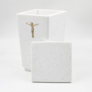 Урна для праха «Тетра Люкс» белый с декором